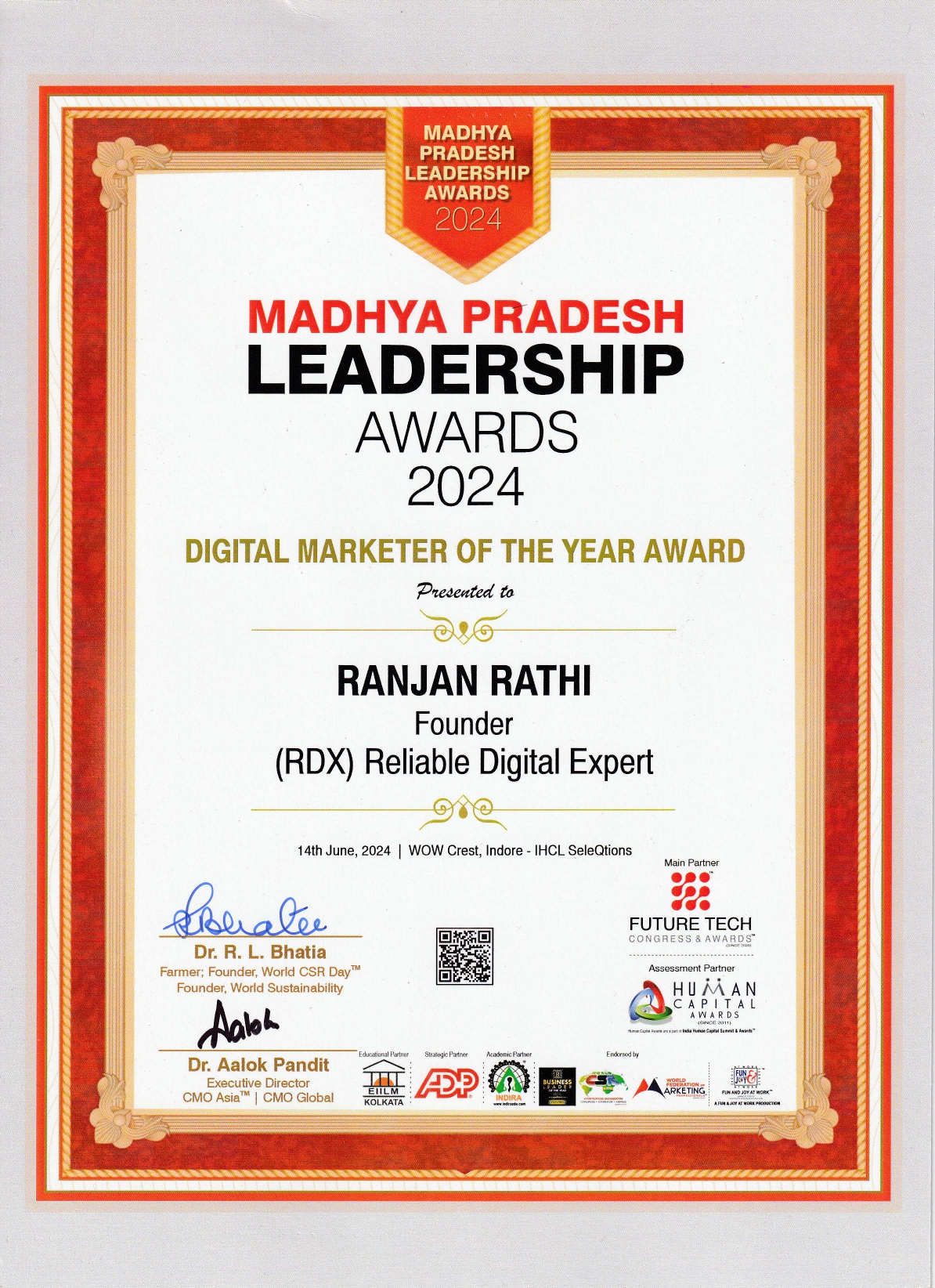 MADHYA PRADESH LEADERSHIP AWARDS 2024